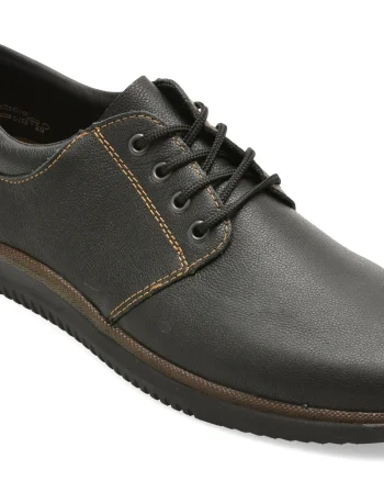 Pantofi RIEKER negri, 10424, din piele naturala