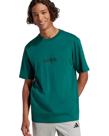 Tricou cu logo pe piept si decolteu la baza gatului, Negru/Verde englez