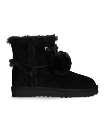 Ghete de piele intoarsa cu ciucuri, Negru