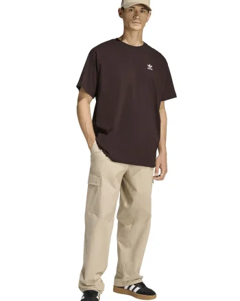 Tricou supradimensionat de bumbac cu logo Trefoil Essentials, Maro