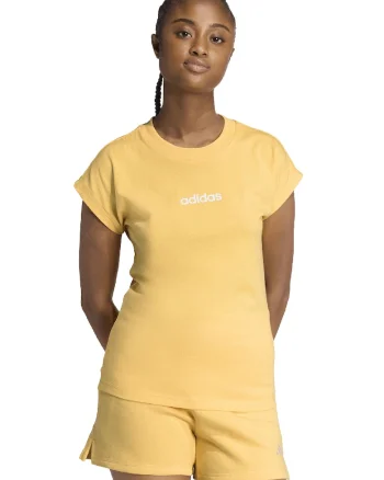 Tricou de bumbac cu decolteu rotund Essentials, Alb/Galben sofran