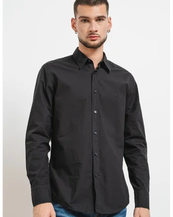Camasa regular fit de bumbac cu logo brodat