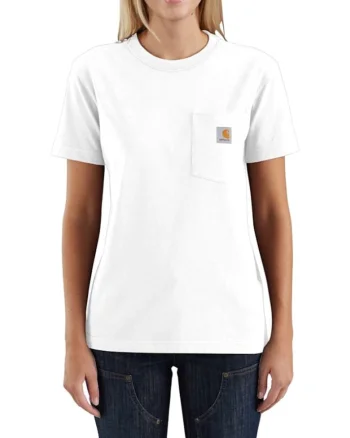 Tricou dama  bumbac alb WK87 Workwear Pocket S/S,