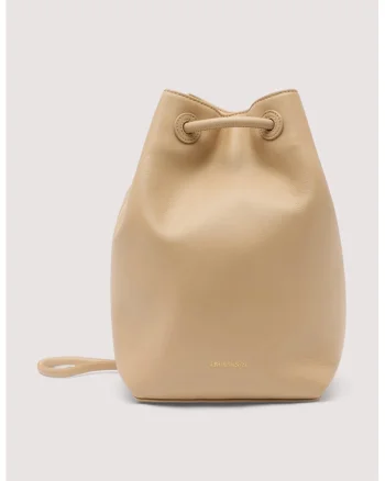 Geanta bucket din piele Orbita, Maro camel
