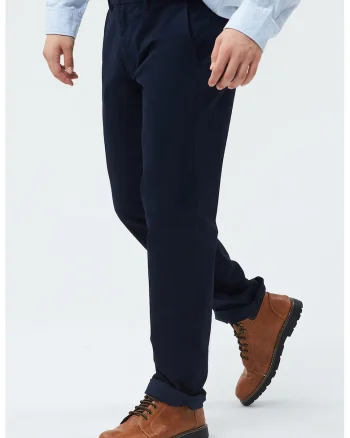 Pantaloni chino cu croiala dreapta, Albastru ultramarin