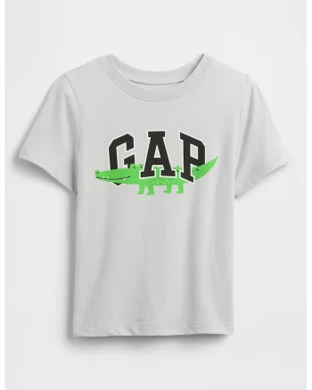 Tricou din bumbac cu imprimeu logo si grafic, Gri pal