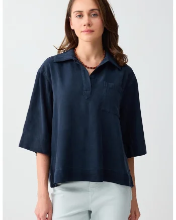 Bluza lejera cu maneci medii, Albastru ultramarin