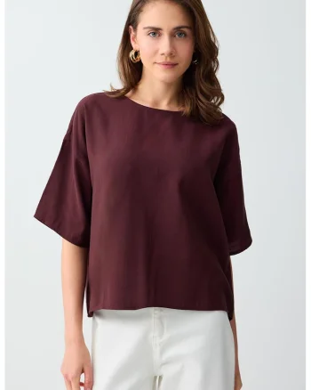 Bluza lejera din amestec de modal, Violet tyrian