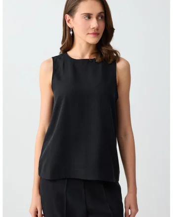 Bluza din lyocell, fara maneci, Gri inchis