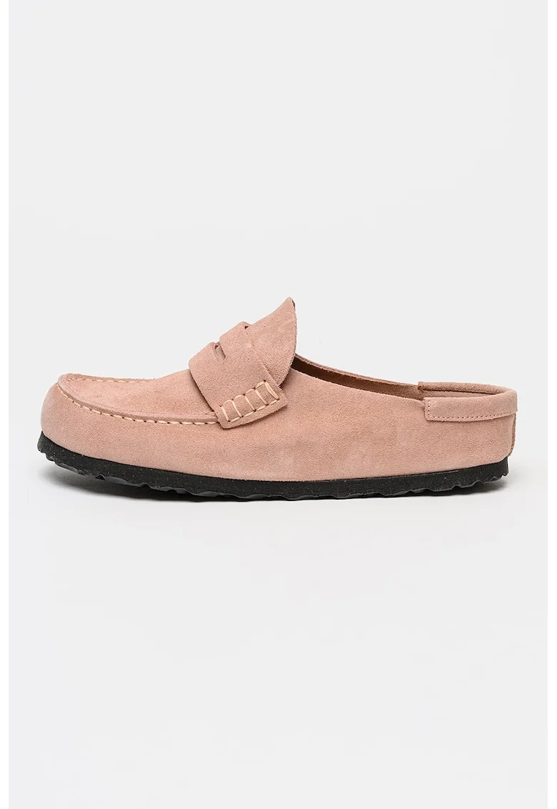 Pantofi loafer din piele intoarsa cu model petrecut Naples, Roz pal