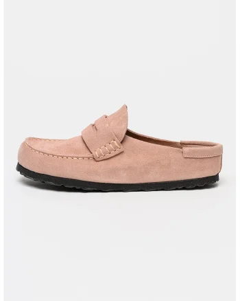 Pantofi loafer din piele intoarsa cu model petrecut Naples, Roz pal