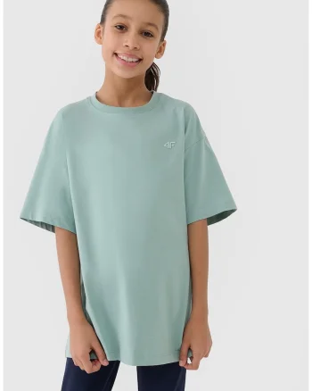 Tricou  Junior, Bumbac Verde Menta, Turcoaz