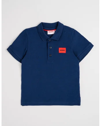 Tricou polo din material pique cu logo, Rosu/Bleumarin