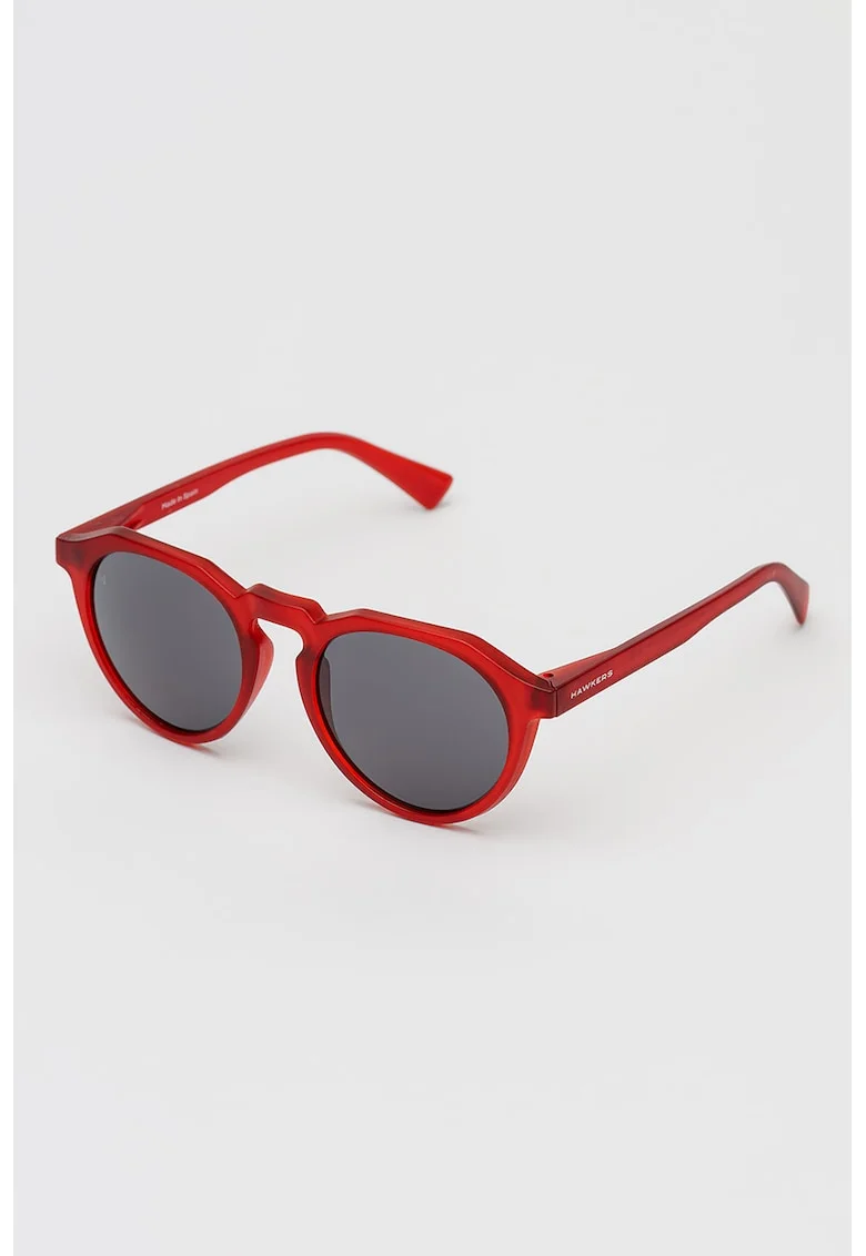 Ochelari de soare pantos unisex cu logo discret, Rosu inchis
