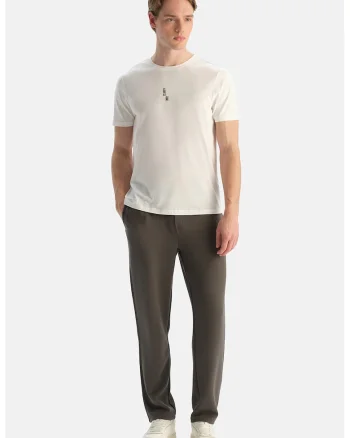 Pantaloni de trening din amestec de modal cu model uni, Kaki