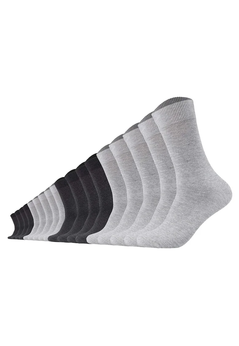 Set de sosete lungi unisex - 18 perechi, Negru/Gri deschis melange