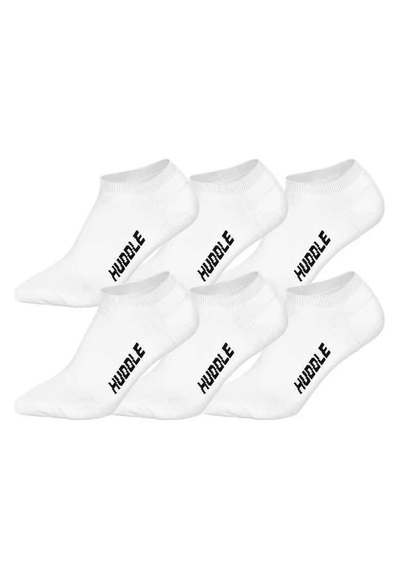 Set de sosete unisex pana la glezna - 6 perechi, Alb
