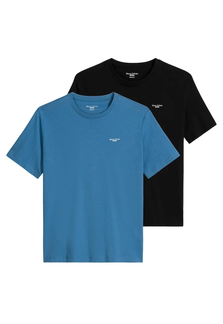 Marc O'Polo, Set de tricouri de bumbac organic - 2 piese, Negru/Albastru