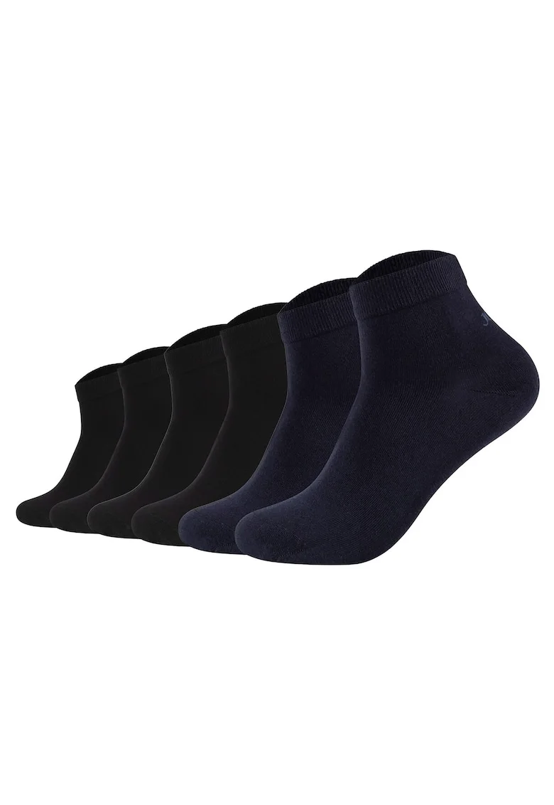 Set de sosete scurte unisex Premium Essential - 6 perechi, Negru stins/Bleumarin