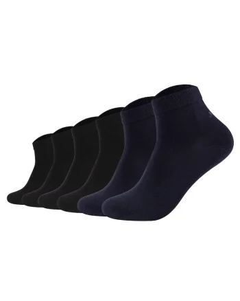 Set de sosete scurte unisex Premium Essential - 6 perechi, Negru stins/Bleumarin