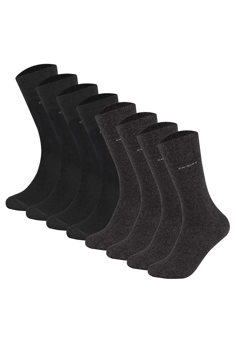 Set de sosete lungi unisex - 8 perechi, Negru/Gri antracit