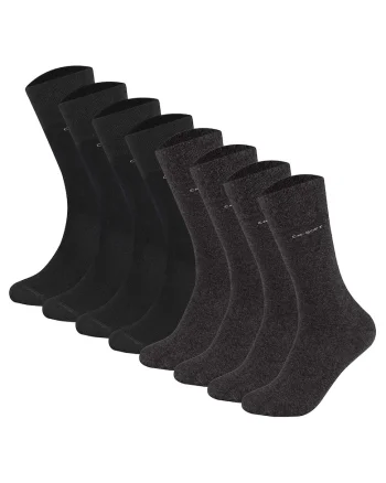 Set de sosete lungi unisex - 8 perechi, Negru/Gri antracit