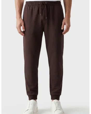 Pantaloni uni de trening cu cordon, Violet aubergine