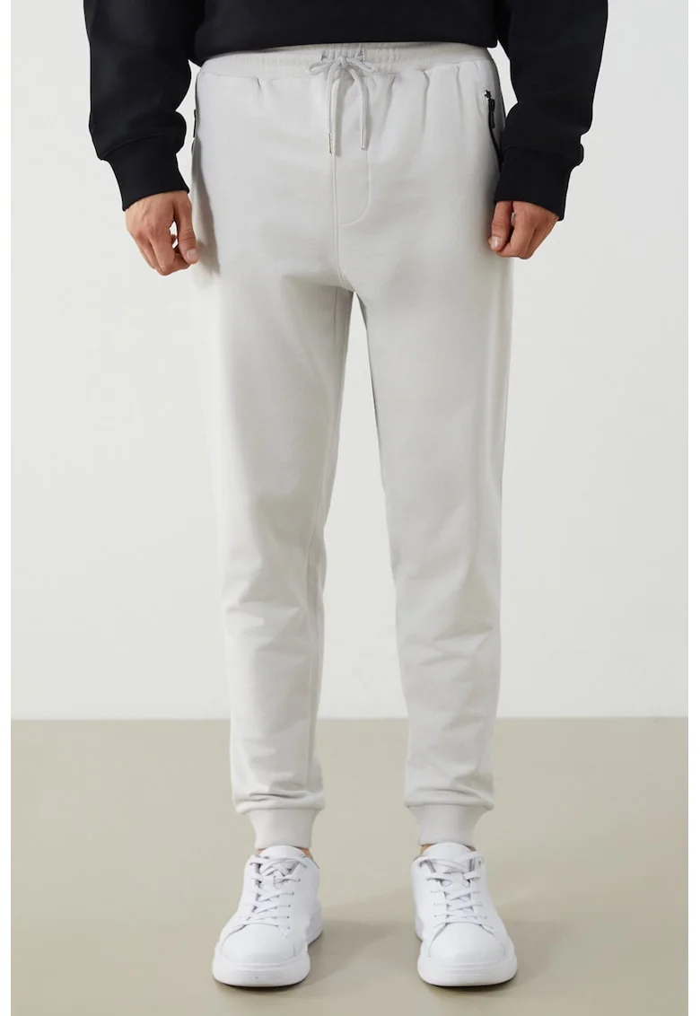 Pantaloni de trening cu buzunare laterale, Gri deschis