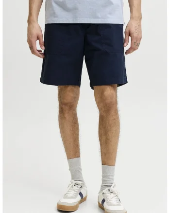 Pantaloni scurti de bumbac cu snur, Bleumarin