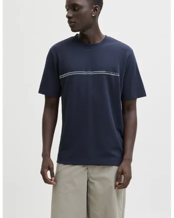 Tricou lejer cu decolteu la baza gatului, Bleumarin