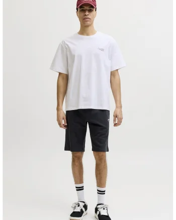 Pantaloni scurti de trening din amestec de bumbac organic cu buzunare, Negru