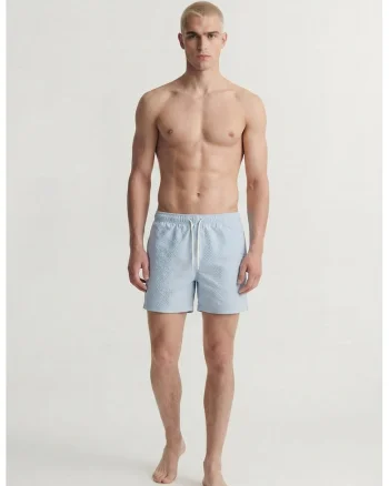 Pantaloni scurti de baie cu snur, Albastru pastel