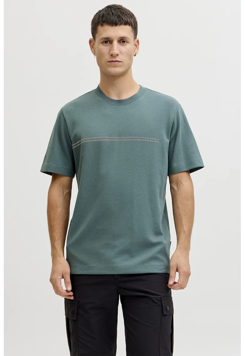Tricou lejer cu decolteu la baza gatului, Verde persan