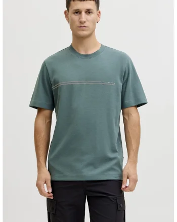 Tricou lejer cu decolteu la baza gatului, Verde persan