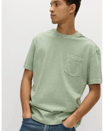Tricou lejer de bumbac, Verde pal