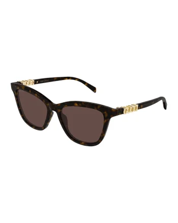 Ochelari de soare cat-eye cu logo metalic, Auriu/Negru/Maro scortisoara