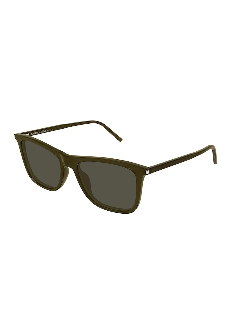 Ochelari de soare patrati cu lentile uni si model unisex, Maro pamantiu