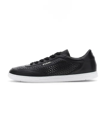 Pantofi sport din piele cu design perforat, Negru