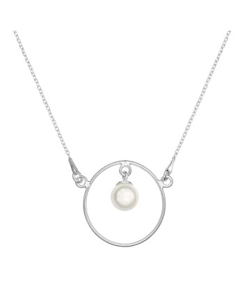 Colier argint 925 cu perla de cultura alba 8 mm - pearl in a circle