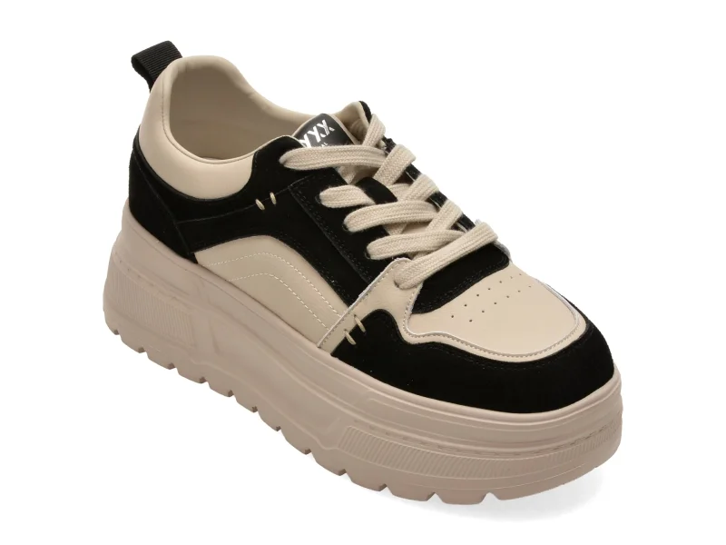 Pantofi sport GRYXX alb-negru, 66183, din piele naturala