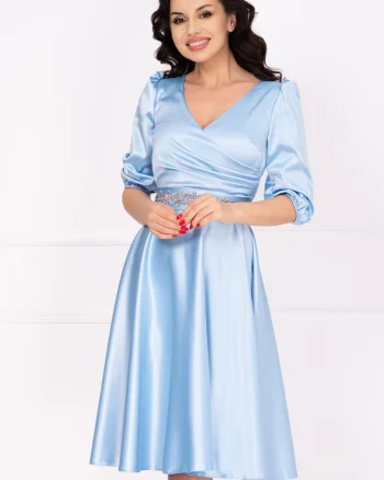 Rochie de ocazie bleu Constance midi in clos