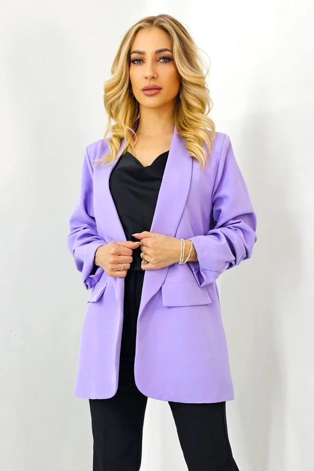 Sacou casual Nora, de lungime medie, Lila, Marime S/M