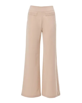 Pantaloni evazați cu clapetă buzunare ORSAY crem - 34