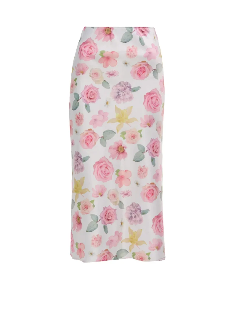 Fustă midi peste genunchi cu imprimeu floral  ORSAY alb-flori - 34