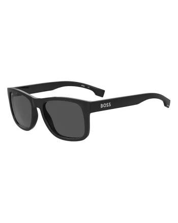 Ochelari de soare dreptunghiulari cu logo, Negru