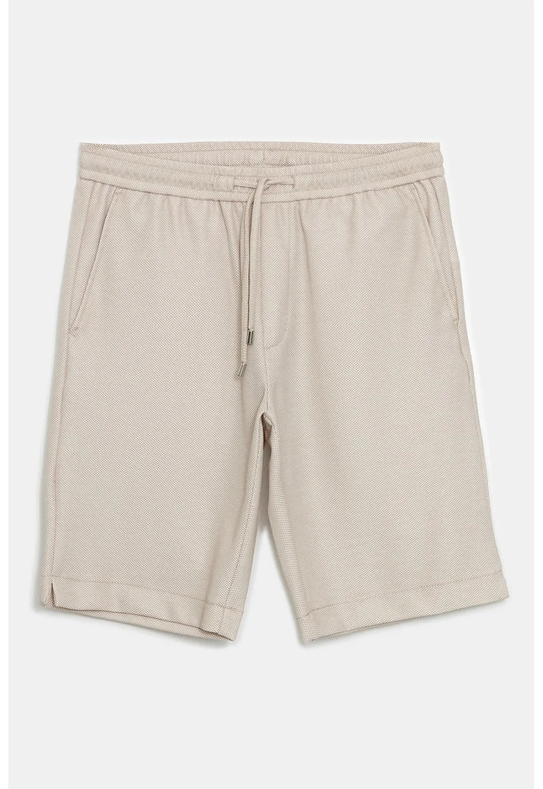 Bermude slim-fit cu talie ajustabila, Bej deschis