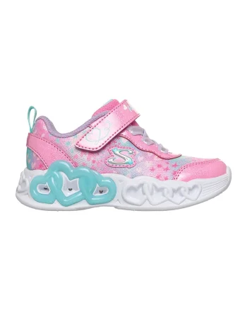 Pantofi sport cu LED-uri Infinite Heart, Albastru aquamarin/Roz aprins