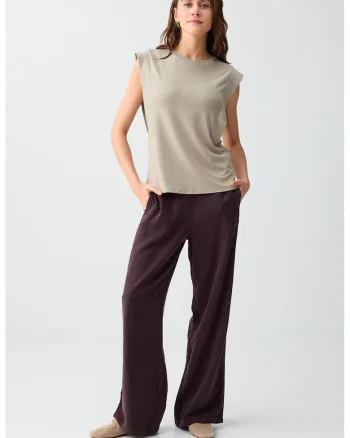 Pantaloni de trening lejeri din tencel, Violet tyrian