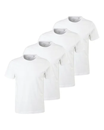 Set de tricouri uni - 4 piese, Alb