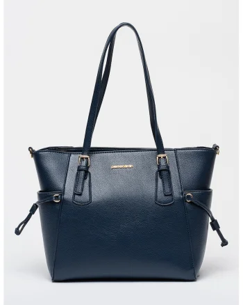 Geanta shopper cu buzunare laterale, Bleumarin